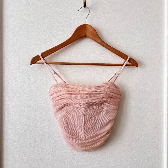 Aritzia TEN By Babaton Luxor Ruched Mesh Tank - Picture 3 of 7